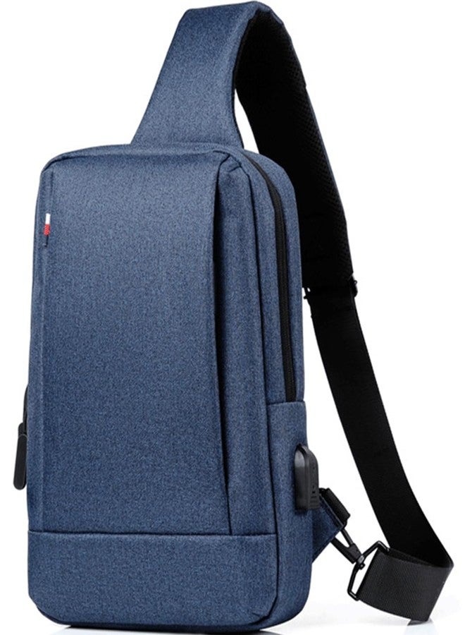 CAAORDKSO Sling Bag for Men Women Messenger Bag, Waterproof Satchel Bag Lightweight Crossbody Bag Casual Shoulder Bags for Travel Daily Work (Blue) - Image 1